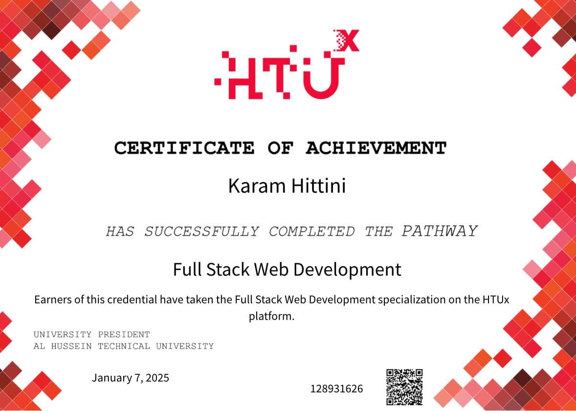 Full Stack Web Development (HTUx)