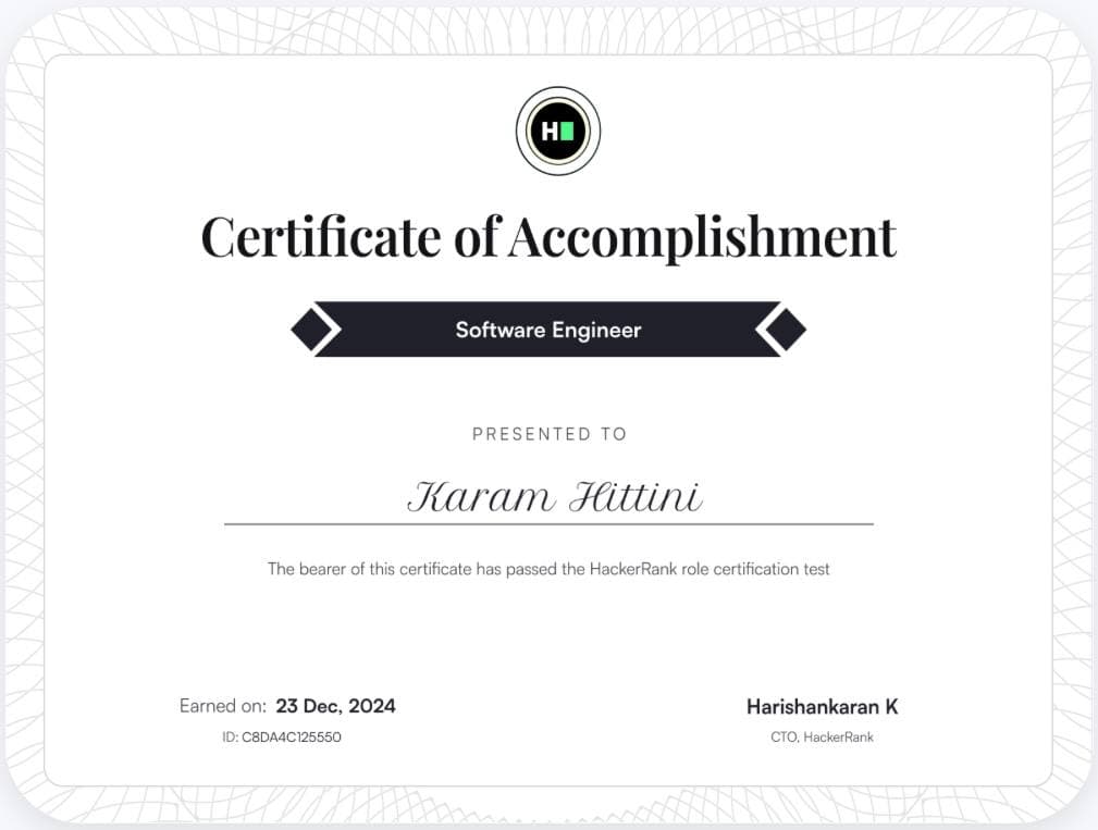 HackerRank Software Engineer
