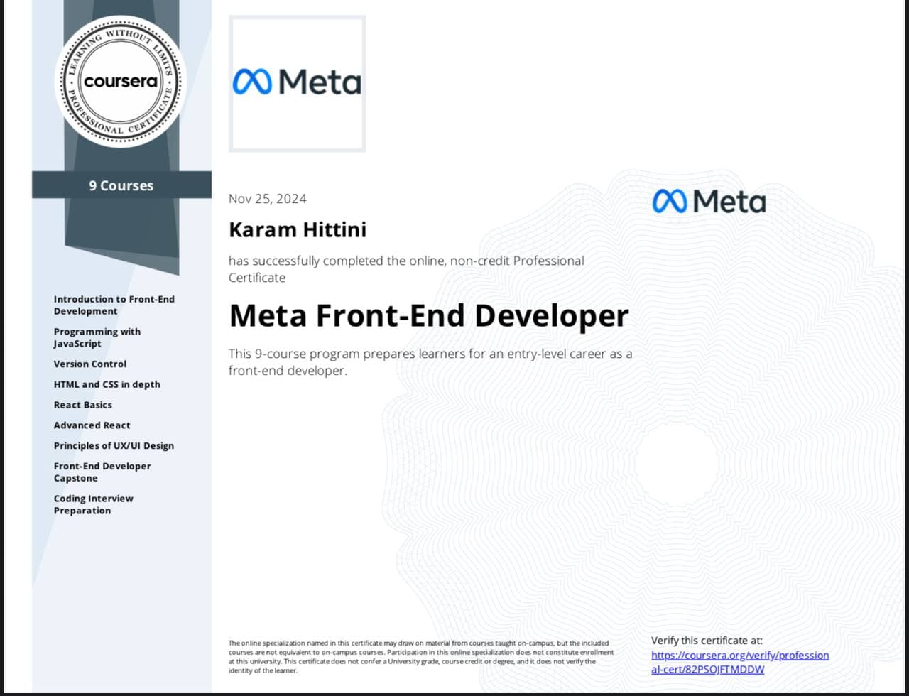 Meta Front-End Developer